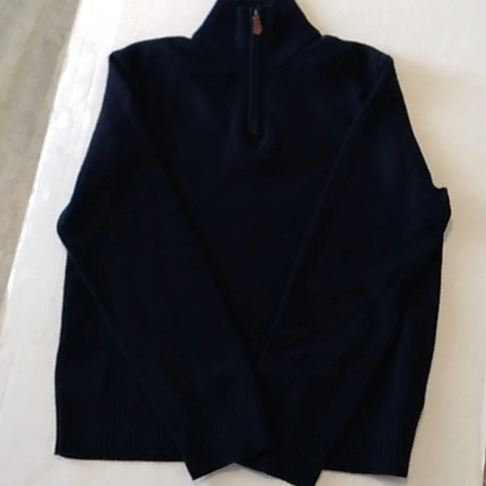 J Crew men's blue lamb's wool sweater size Medium - Picture 4 of 7